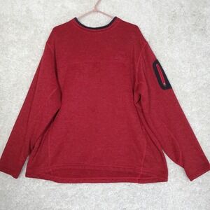 LL Bean Men Polartec Pullover Size 2XL Tall Red Hiking Outdoors Arm Pocket‎